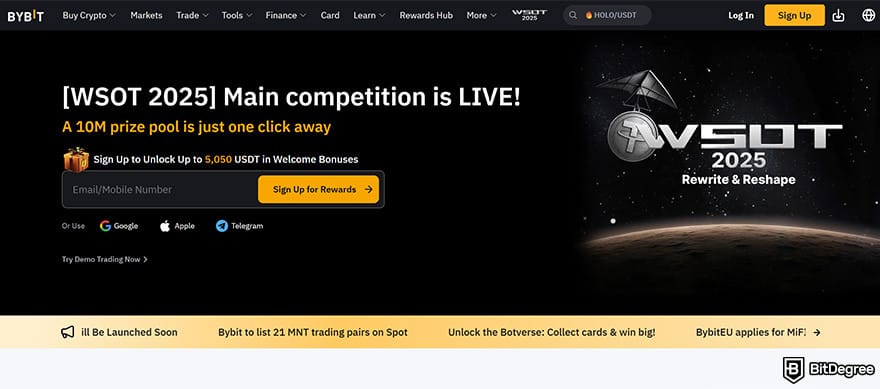 Best crypto margin trading exchanges: Bybit.