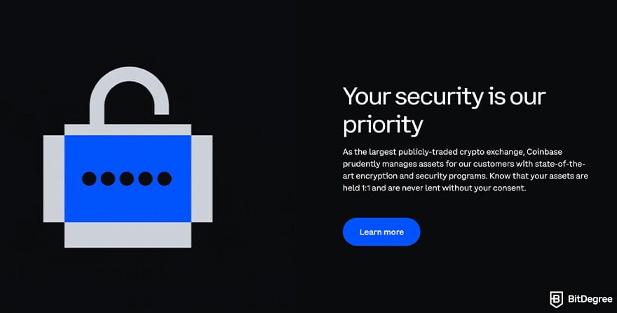 Best crypto margin trading exchanges: Coinbase security.