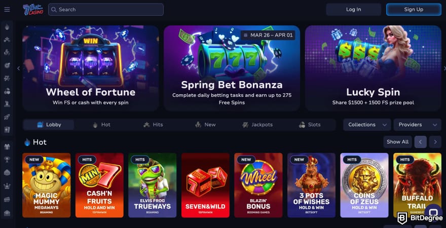 Best crypto mobile casino site: 7Bit Casino.