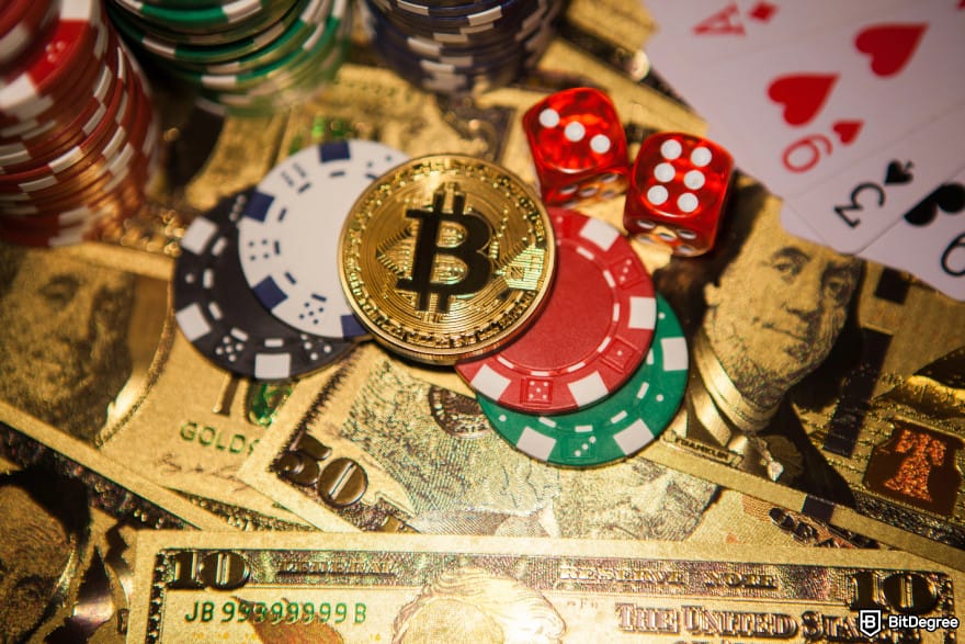 Best crypto mobile casino site: crypto coins, poker chips, and money.