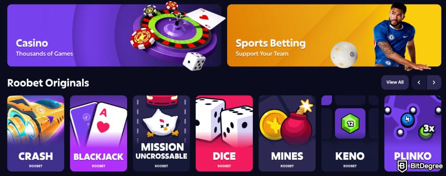 Best crypto mobile casino site: Roobet.