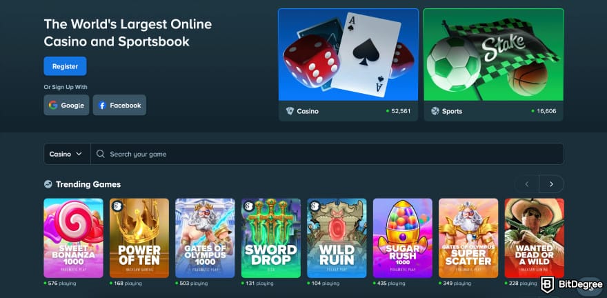 Best crypto mobile casino site: Stake.