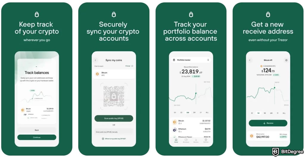 Best mobile crypto wallet: Trezor Suite on iPhone.