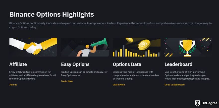 Best crypto options trading platform: Binance options highlights.