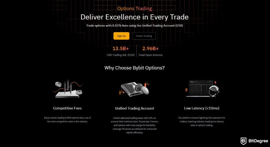 Best crypto options trading platform: Bybit options trading.