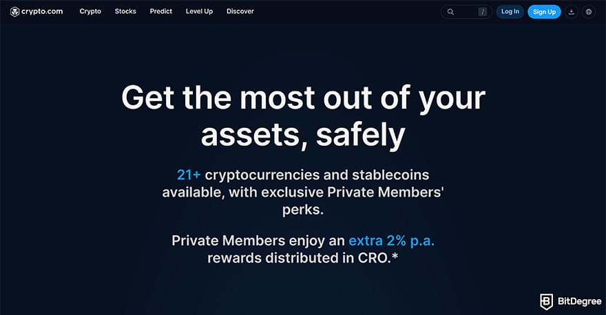 Best crypto savings accounts: Crypto.com Earn page.