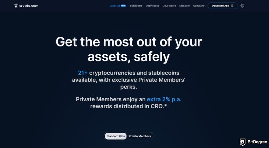 Best crypto savings accounts: Crypto.com Earn page.