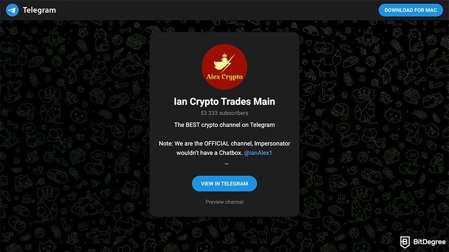 Best crypto Telegram groups: Ian Crypto Trades.