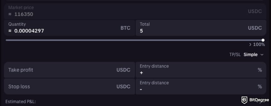 Best crypto to buy on Kraken: filling in token quantity and TP/SL if needed.