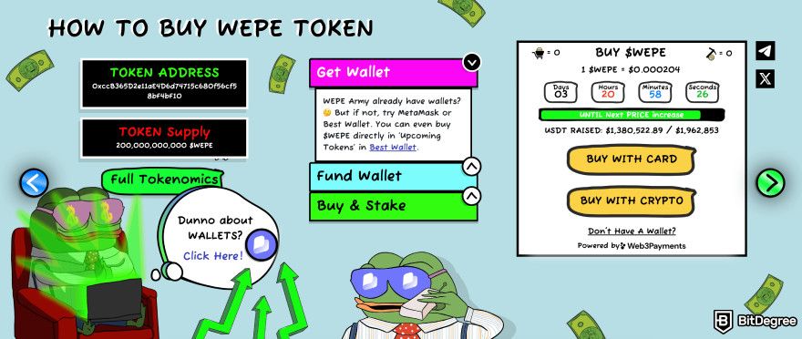 Best crypto to invest in for short term: WEPE.