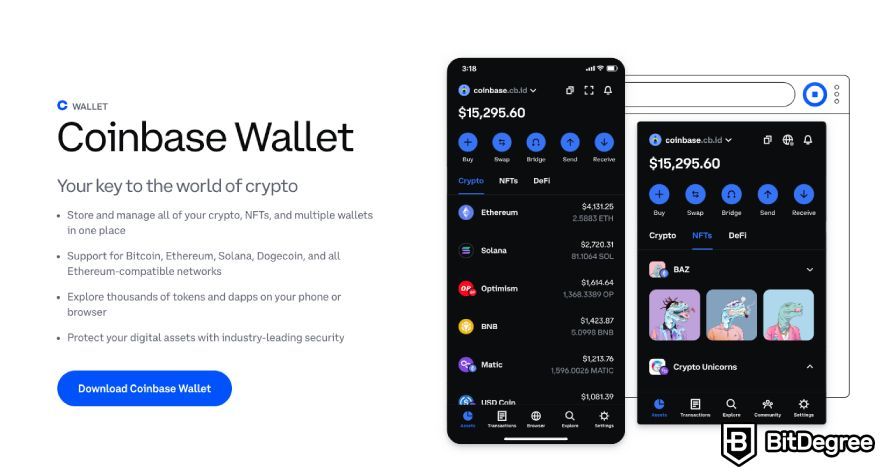 Best crypto tools: Coinbase wallet.