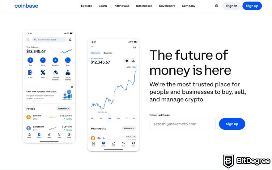 Best crypto tools: Coinbase.