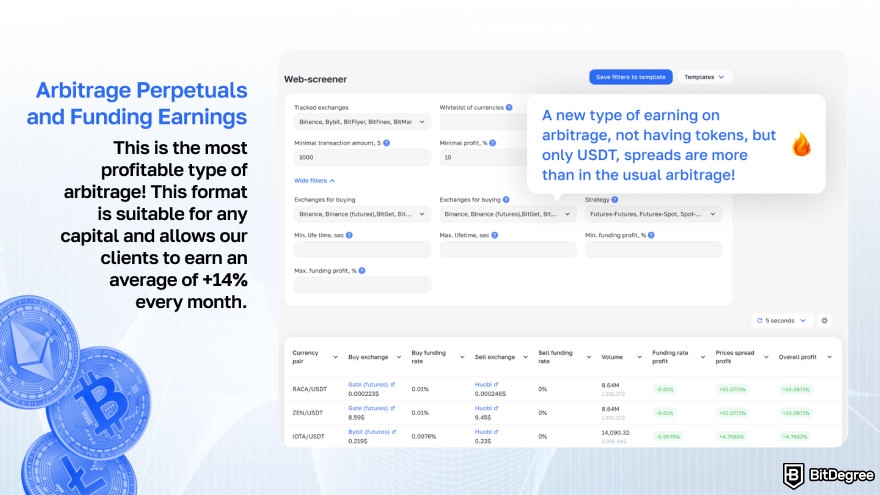 Best crypto trading bot: Arbtirage Perpetuals on ArbitrageScanner.io.