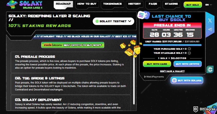 Best crypto under a penny: Solaxy roadmap.