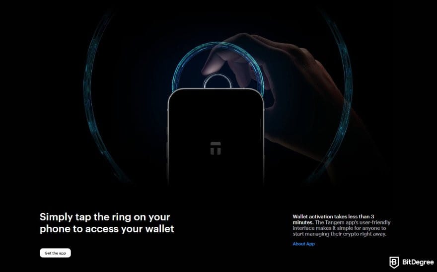 Best crypto wallet UK: Tangem's NFC feature.