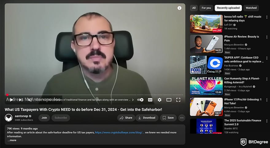 Best crypto youtube channels: Aantonop video.