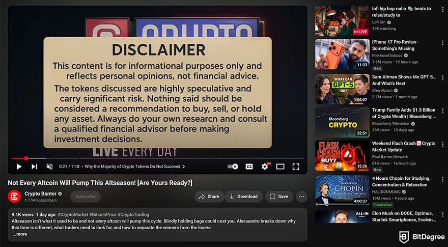 Best crypto youtube channels: Crypto Banter about altseason.