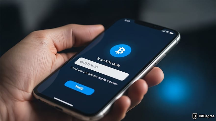 Best cryptocurrency exchange: app asking for 2FA.