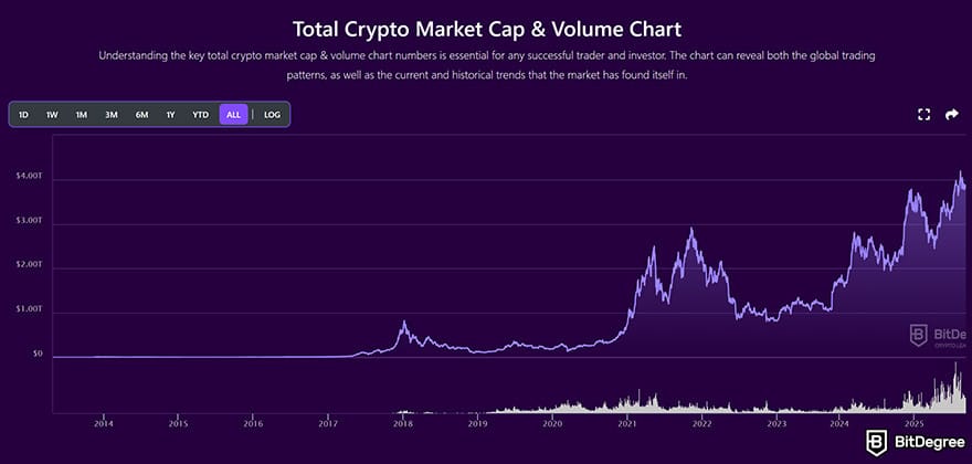 Best cryptocurrency of the year: crypto total market cap on Bitdegree.