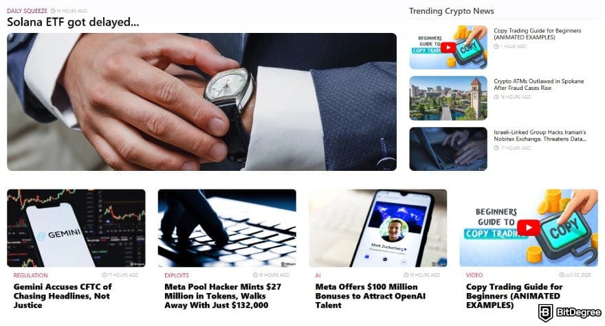 Best cryptocurrency to invest today for short term refresh: the crypto news page on BitDegree.