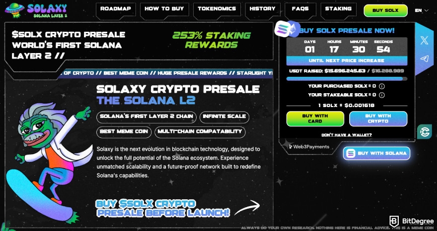 Best crypto to invest in short-term: the SOLX token.