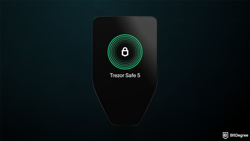 Best Litecoin wallet: the illustration of Trezor Safe 5's screen.
