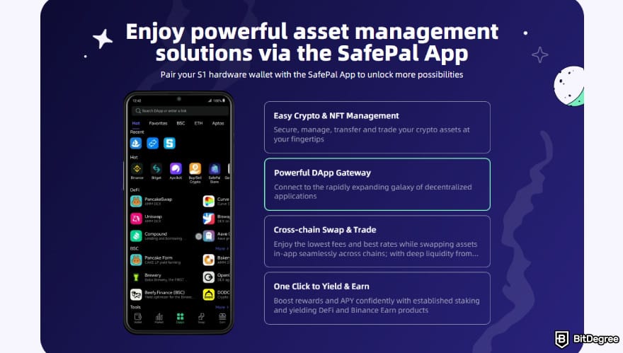 Best DeFi wallet: SafePal mobile application features.
