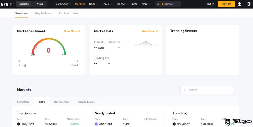 Лучшая криптобиржа с демо счетом: обзор рынка тестовой сети Bybit.