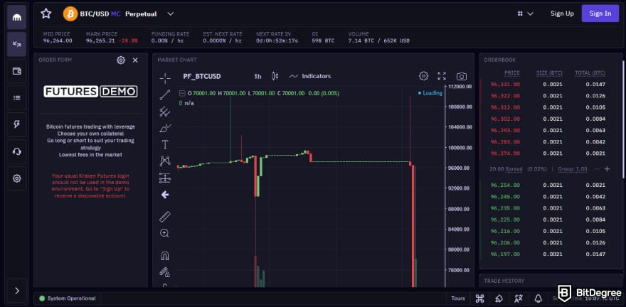 Best demo account for crypto trading: Kraken futures demo account.
