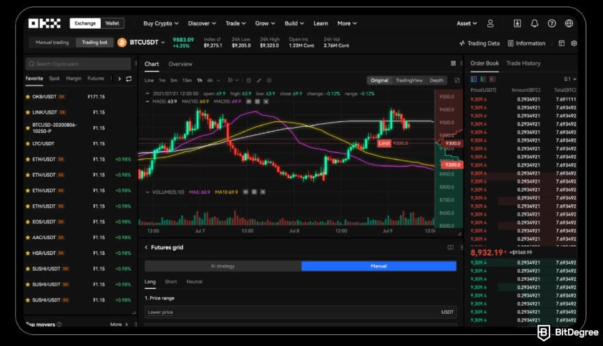 Best demo account for crypto trading: trading on OKX.