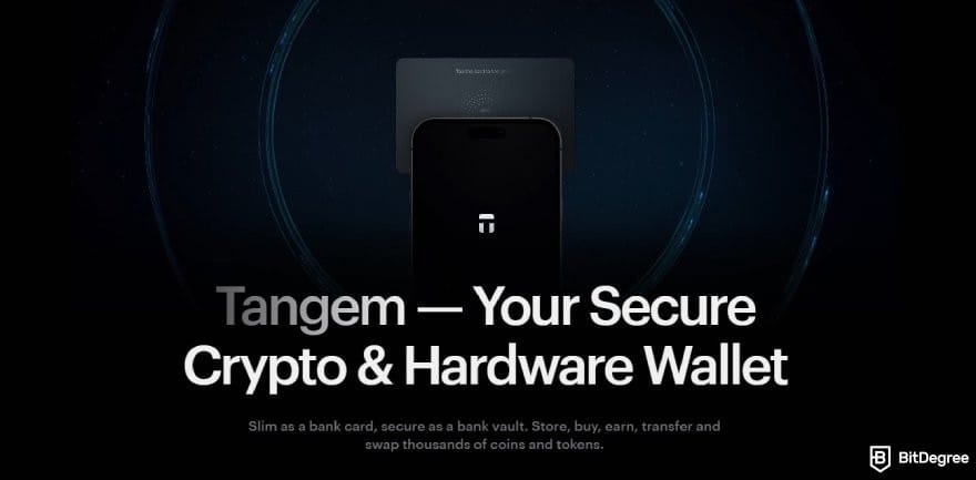 Best desktop wallet: Tangem homepage.