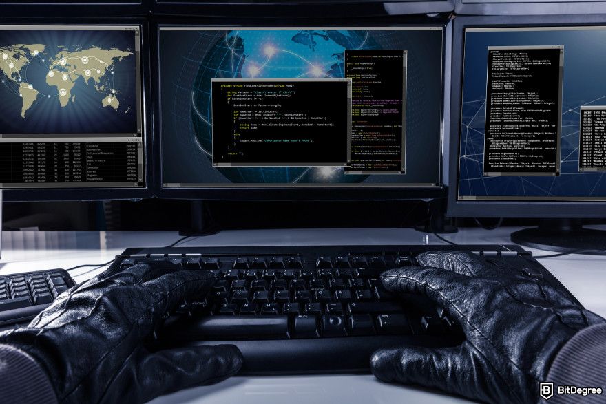 Best Solana DEX: a hacker trying to breach security.