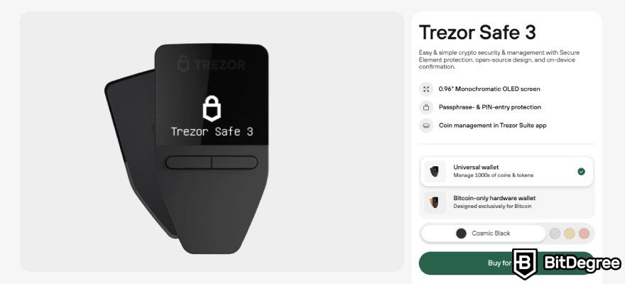 Best Dogecoin wallet: Trezor Safe 3.