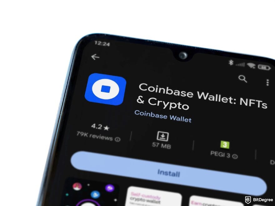 Best ERC20 wallet: the Google Play page for the Coinbase Wallet app.
