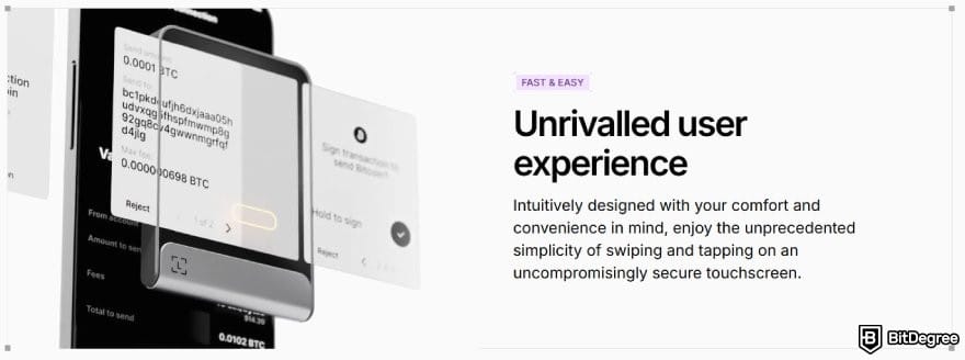 Best ERC20 wallet: Ledger Flex description on its landing page.