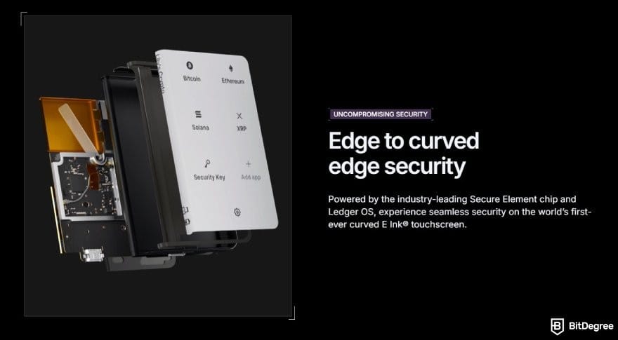 Best ERC20 wallet: Ledger Stax description on its landing page.
