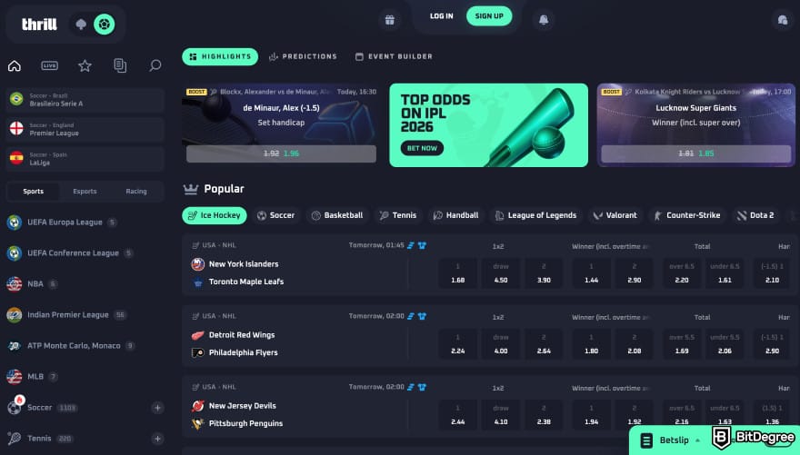 Best Ethereum casino: Thrill.