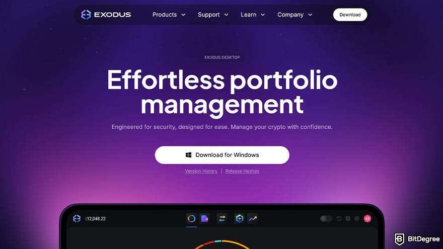 Best Ethereum wallet: Exodus application.