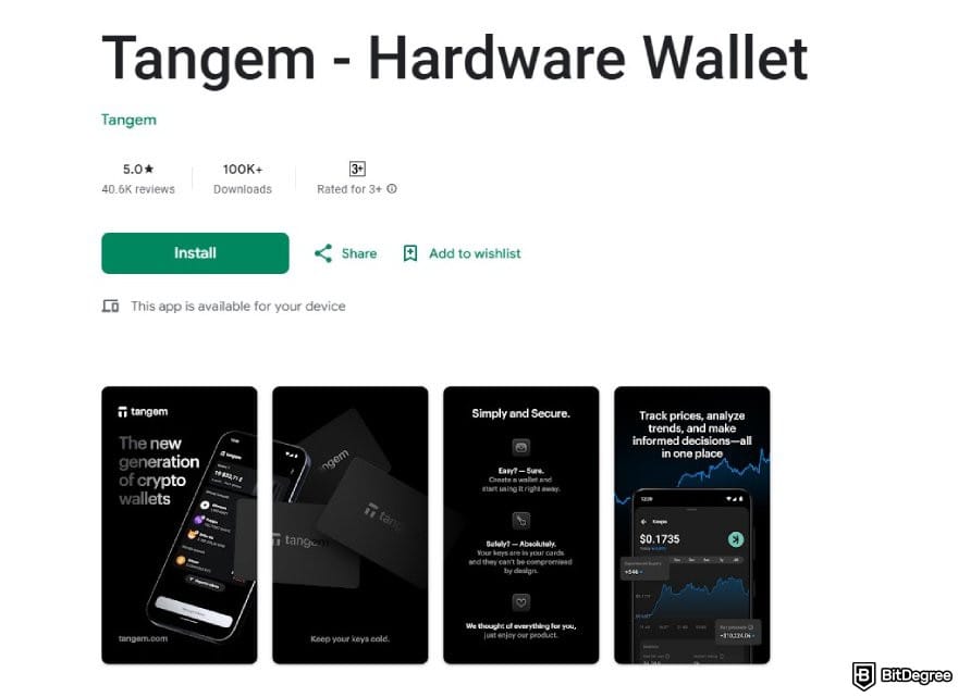 Best Ethereum wallet: the Tangem Mobile Wallet page on Google Play Store. Best Ethereum wallet: the Tangem Mobile Wallet page on Google Play Store.