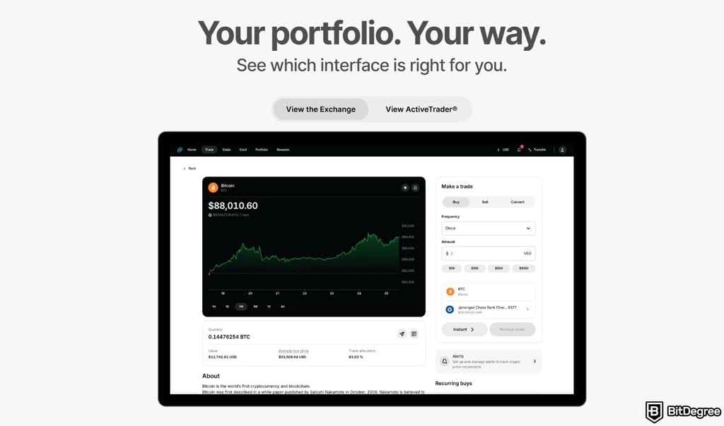 Best crypto exchange Ireland: interface options on Gemini.