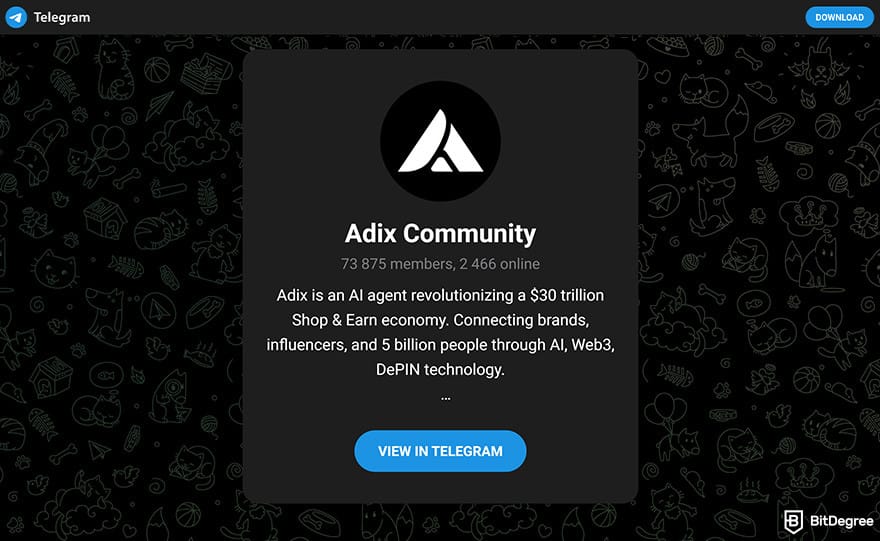 Best free crypto airdrops: Adix Telegram.