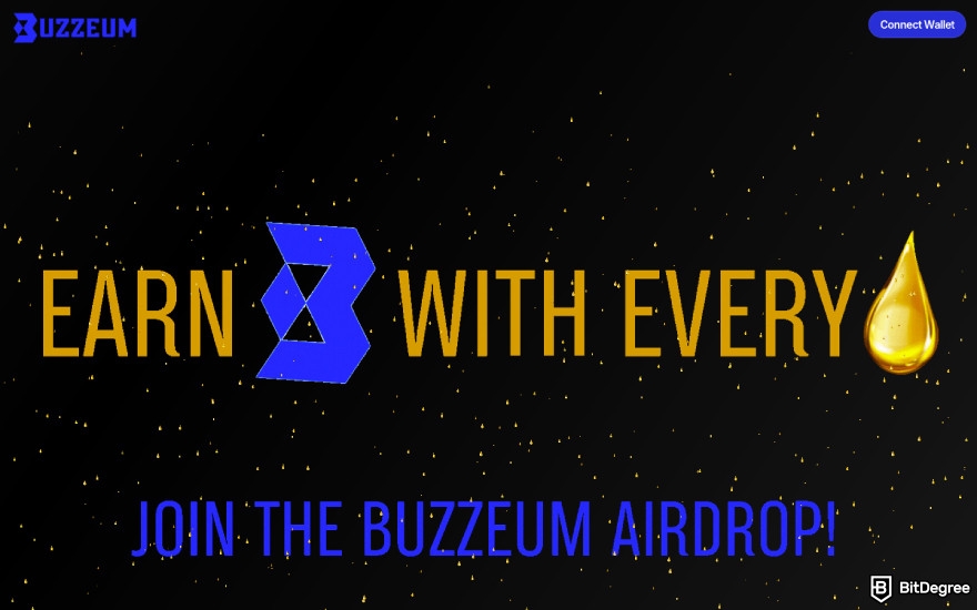 Best free crypto airdrops: a screenshot of the BUZZEUM airdrop.