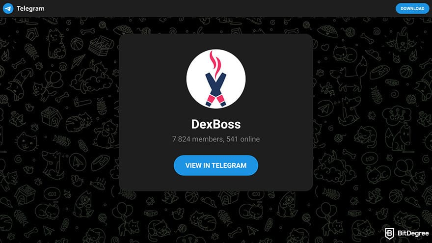 Best free crypto airdrops: DexBoss Telegram.