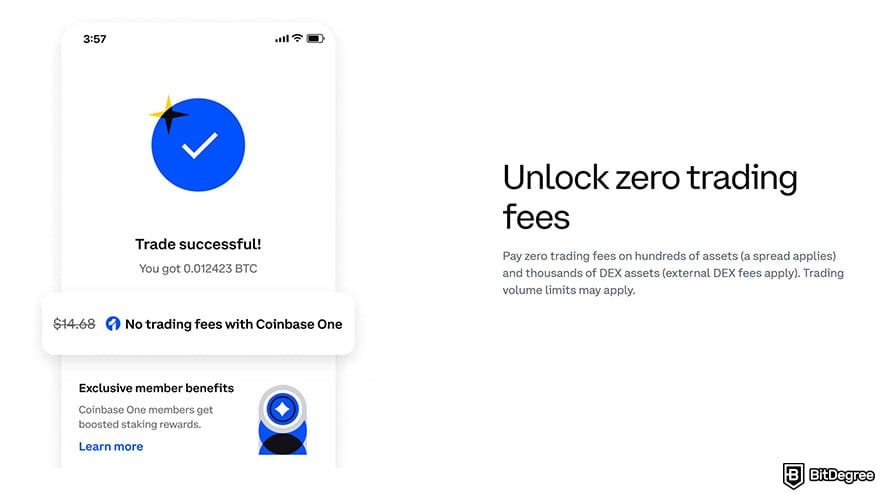 Best free crypto trading platform: zero fees trading with Coinbase one.