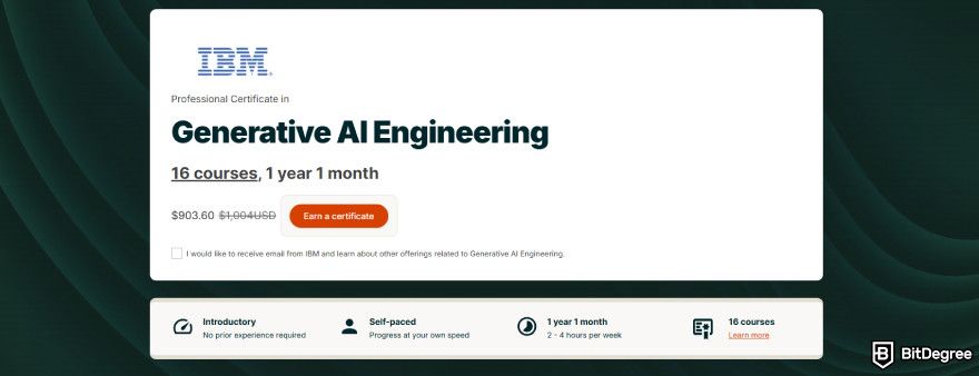 Best generative AI courses: edX's Gemerative AI Engineering course.