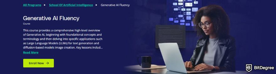 Best generative AI courses: Udacity's Generative AI Fluency course.