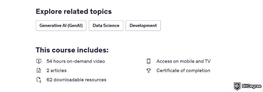 Best generative AI courses: what the Udemy Complete Generative AI course includes.