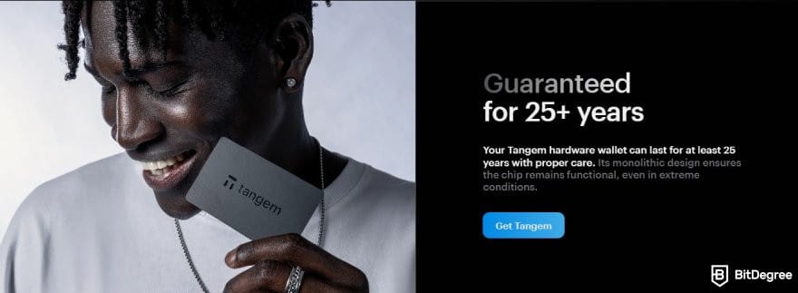 Best hardware wallet: description for the Tangem Wallet guarantee.