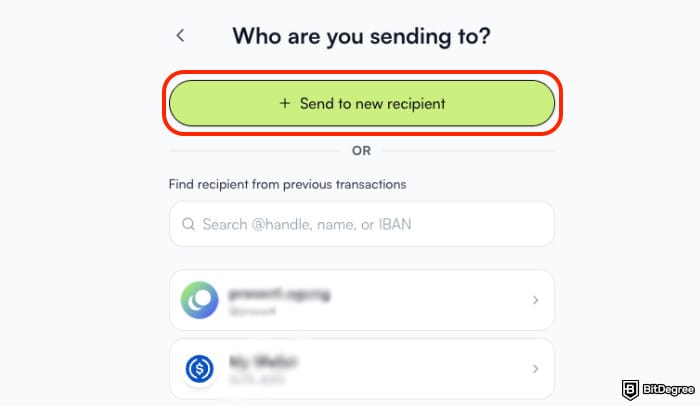 Best international money transfer: the [Send to new recipient] button on Ogvio.