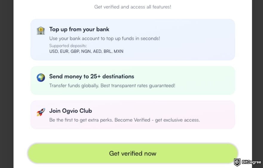 Best international money transfer: reasons to verify identity on Ogvio.